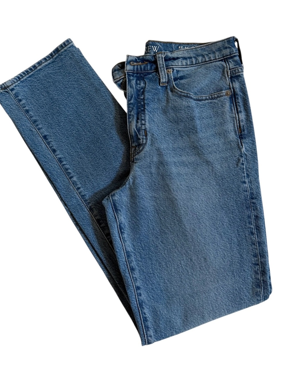J. Crew Women's Straight-Leg Denim Jeans in Medium Blue